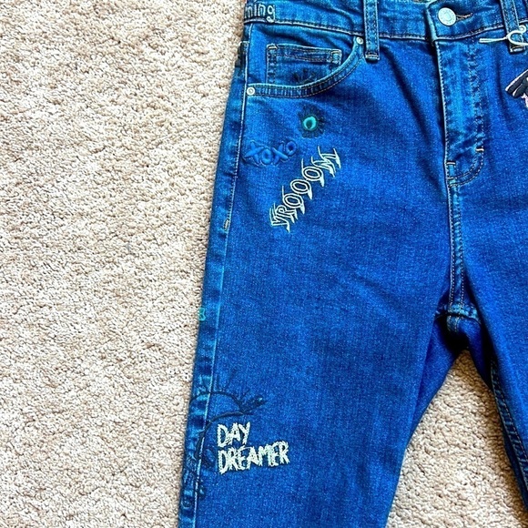 TOPSHOP MOTO Embroidered JAMIE skinny JEANS - Picture 9 of 13